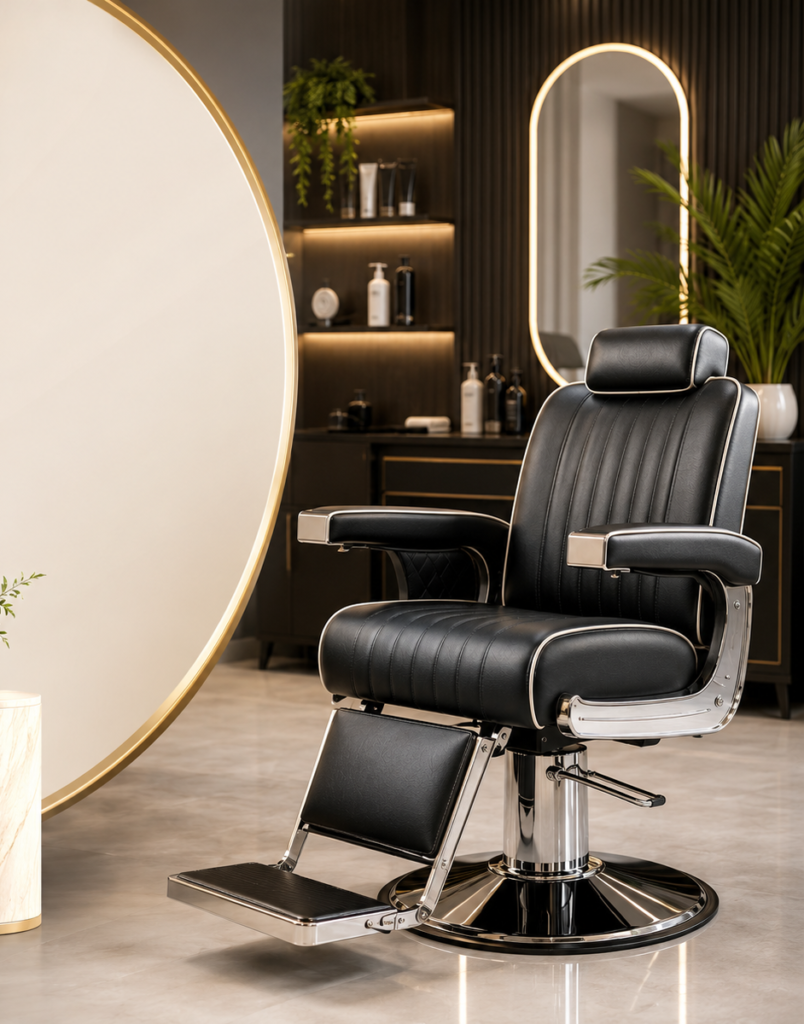 black IBOWZ hydraulic barber chair features