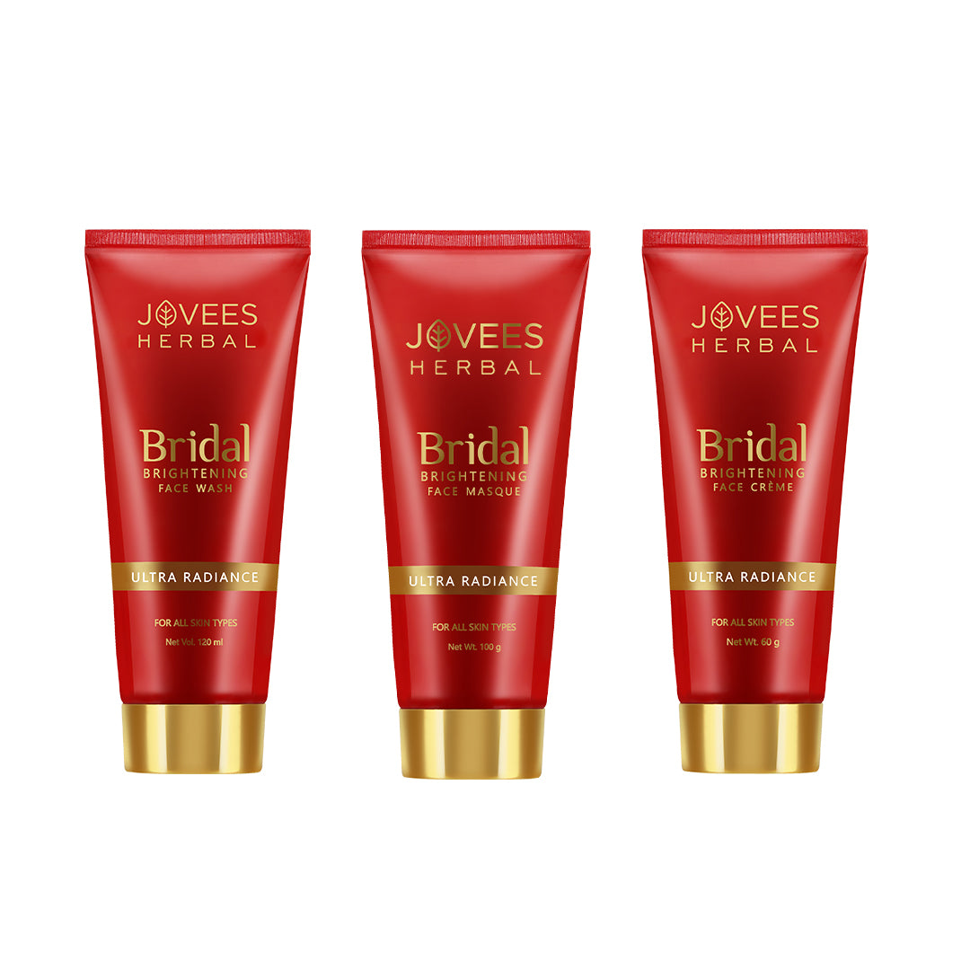 Bridal Brightening Face Wash, Bridal Face Masque And Bridal Face Creme Combo For Radiance And Natural Glow