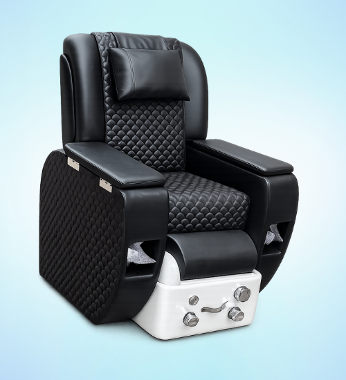 Black Rexine Manicure Pedicure Massage Chair