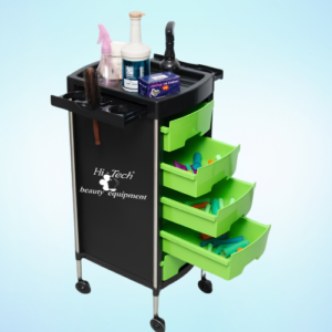 Black and Green Plastic Salon Trolley with Rolling Wheels new