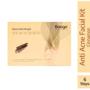 Raaga Professional Stem Cells Infused Anti Acne 6 Step Facial Kit | Cinnamon, Green Grapes, Chilli Pepper Stem Cells | Fights Inflammation | All Skin Types (61 gm)