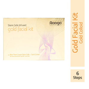 Raaga Professional Stem Cells Infused Gold 6 Step Facial Kit | Gold Colloid, Red Flesh Grape Stem Cells | Combats Pigmentation (61 gm)