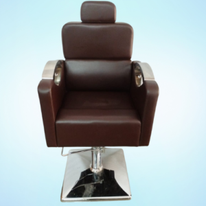 Step-on dark brown salon chair