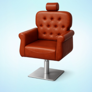 button-tufted backrest salon chair
