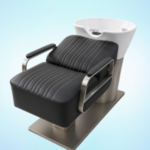 ceramic basin and stylish hair wash chair