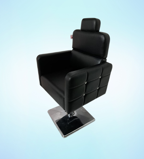 diamond-tufted hydraulic salon chair