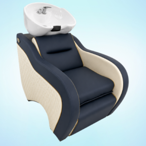 luxury navy blue ceramic basin hair wash chair