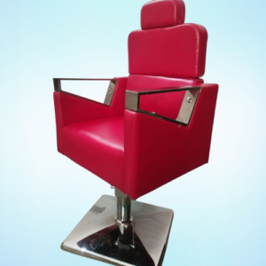 vibrant red rexine salon chair