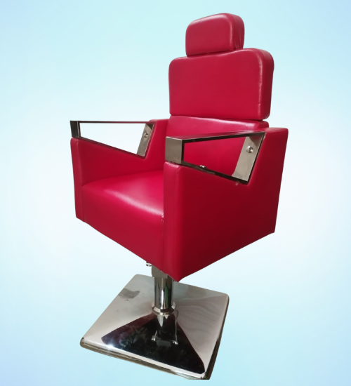 vibrant red rexine salon chair